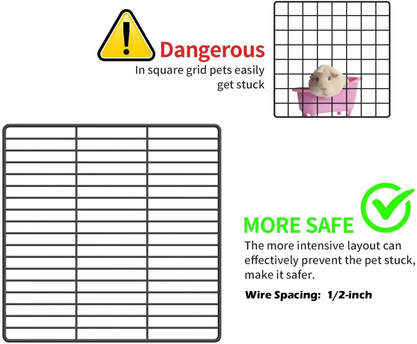 48" Extra Large Guinea Pig Rabbit Habitat Playpen Hamster Critters Center Divider Access Door Mouse Mice Gerbil Hedgehog Bunny Enclosure with Canvas Bottom