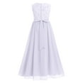 thumbnail image 3 of IBTOM CASTLE Flower Girl Dresses Junior Wedding Bridesmaid Prom Party Chiffon Floral Lace Flowy Maxi Princess Pageant Long Communion Gown 13-14 Years White, 3 of 8