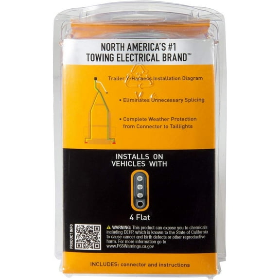 Hopkins Towing Solutions 48255 25' 4 Wire Flat Trailer Side Y-Harness Connector