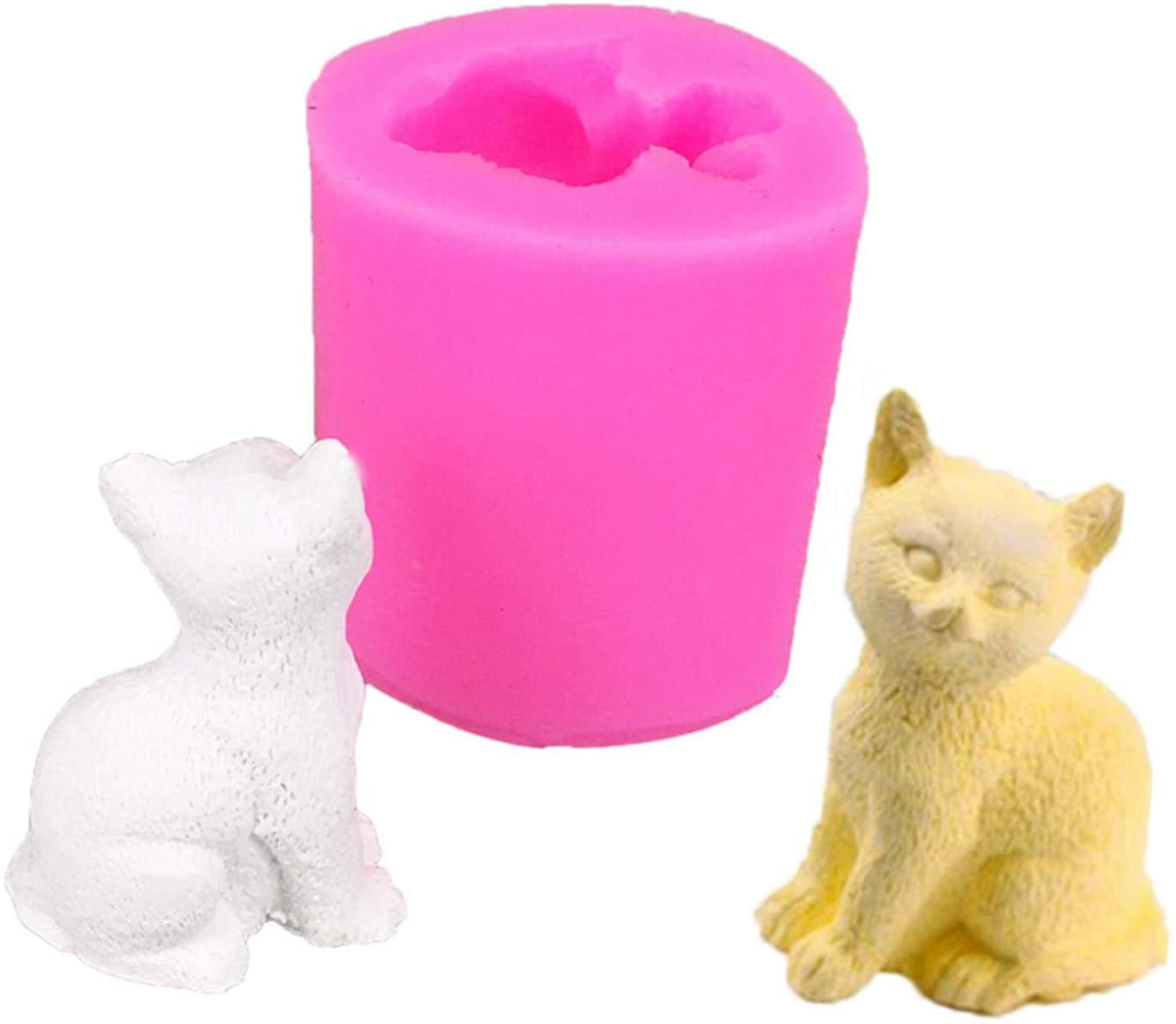Small Cat Candle Silicone Mold 3D Craft Soap Mold Candy Chocolate Fondant Mould 