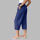 thumbnail image 4 of Pantalones de Cintura Elásticos de Pierna Ancha para Mujeres Trabajo Casual Pata Ancha Recortada Viaje Senderismo con Bolsillos Pantalon, 4 of 9