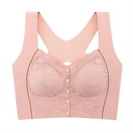 Clearance! Manxivoo Wirefree Bra for Women Women s Color Blocked Large Elastic Vest Style Without Ring Extended Lower Circumference New Lace Adhesive