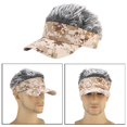 thumbnail image 4 of Men Baseball Cap Fake Hair Golf Hat Visor Wig Hat Coffee + Gray Wig, 4 of 7