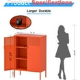 thumbnail image 2 of 2 Mesh Door Metal Cabinet with Adjustable Shelves, Multipurpose Orange Storage Cabinet, 3-Tier,Metal Storage Cabinet for Office Home,Hallway(Orange, 47''H), 2 of 18