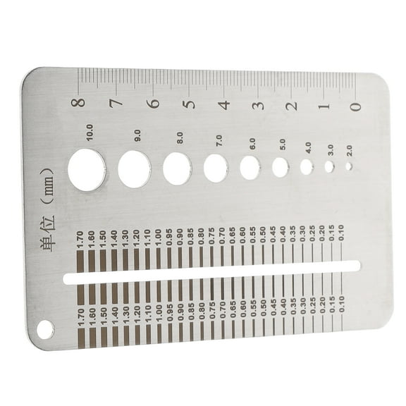 Drill Bit Gauge Hole Tool for Measuring Thickness Stainless Steel Metric System Ruler Diameter