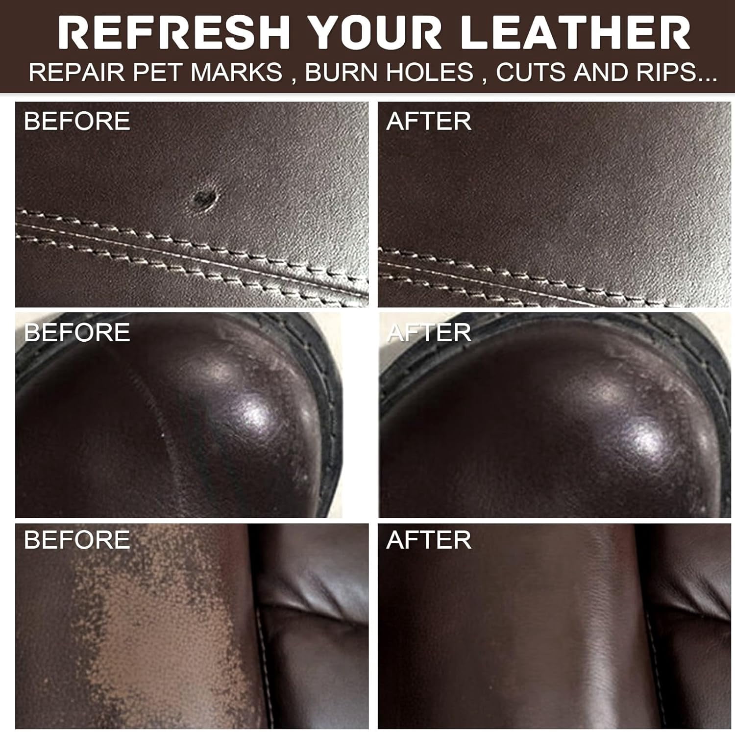 DEWEL Leather and Vinyl Recoloring Balm,Mink Oil,Leather Repair Filler Cream