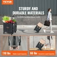 thumbnail image 3 of Foldable Utility Cart with Wheels, 110LBS Capacity, Portable Hand Truck for Shopping, Travel & Office, Black, 3 of 10