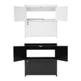 thumbnail image 4 of ToppiJoy 2 Tiers Wall Mounted Computer Desk with Storage Drawer Shelves, Multifunctional Floating Table for Home Office (Black), 4 of 18