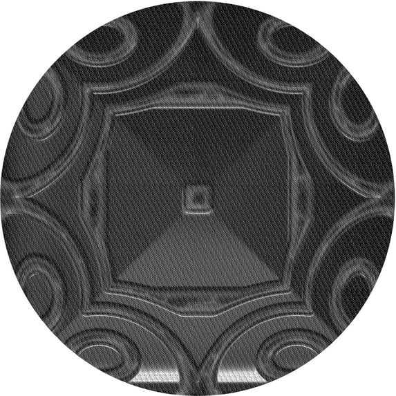 Ahgly Company Machine Washable Indoor Round Transitional Carbon Gray Area Rugs, 6' Round