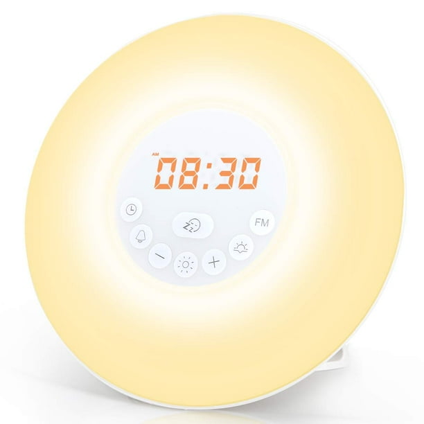 Wake Up Light Alarm Clock 8 Colored Sunrise Simulation Sleep Aid Feature Dual With Fm Radio 7 Natural Sound And Snooze For Kids S Bedrooms Wake Up Light Alarm Clock 8 Colored, Alarm Clock That Shines Light On Ceiling