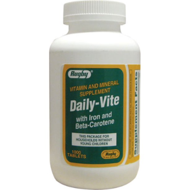 Rugby DailyVite Multivitamin Tablets with Iron & BetaCarotene 1000