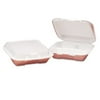 Foam Hinged Carryout Container 3-Compartment 8-4/9X7-5/8X2-3/8 White 100/Bag Qty: 200