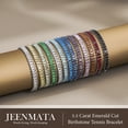 thumbnail image 3 of JeenMata 5.5 Carat December Blue Topaz - Emerald Cut Birthstone Tennis Bracelet Eternity Design - White Gold Plating, Female, Adult, 3 of 9