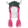 thumbnail image 2 of YEKEYI Kids Winter Earflap Hood Viking Knit Hat - Funny Beanie Cap for Boys and Girls, 2 of 4