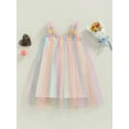 thumbnail image 2 of Liacowi Toddler Infant Baby Girl Princess Dress Sleeveless Strap Sparkle/Rainbow Layered Tulle Tutu Dress Summer Mesh Fluffy Dress, 2 of 8