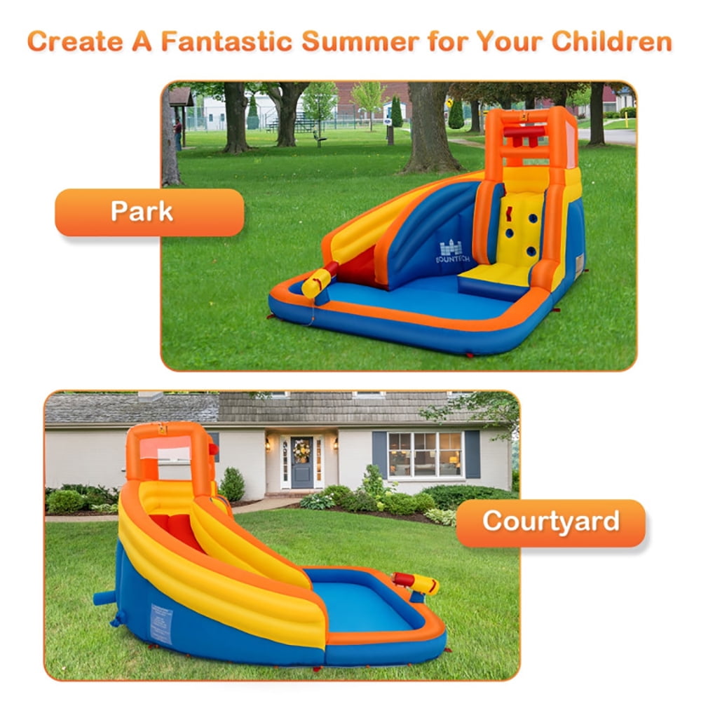 Aimee Lii Inflatable Water Bouncer House with Climbing Wall, Kids Water Park Bounce House
