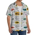 thumbnail image 4 of KLL Hello Print Men's Shirt Short Sleeve Button Down Summer Cuba Beach Shirts- 3X-Large, 4 of 7