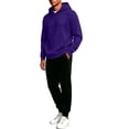 thumbnail image 4 of XUNKUSGA Mens Sweatsuit 2 Piece Set Fashion Hooded Sweatshirt and Joggers Set Casual Outfits for Men Hoodie Sweatsuit Sets Casual Jogging Athletic Suits Purple 2XL, 4 of 6