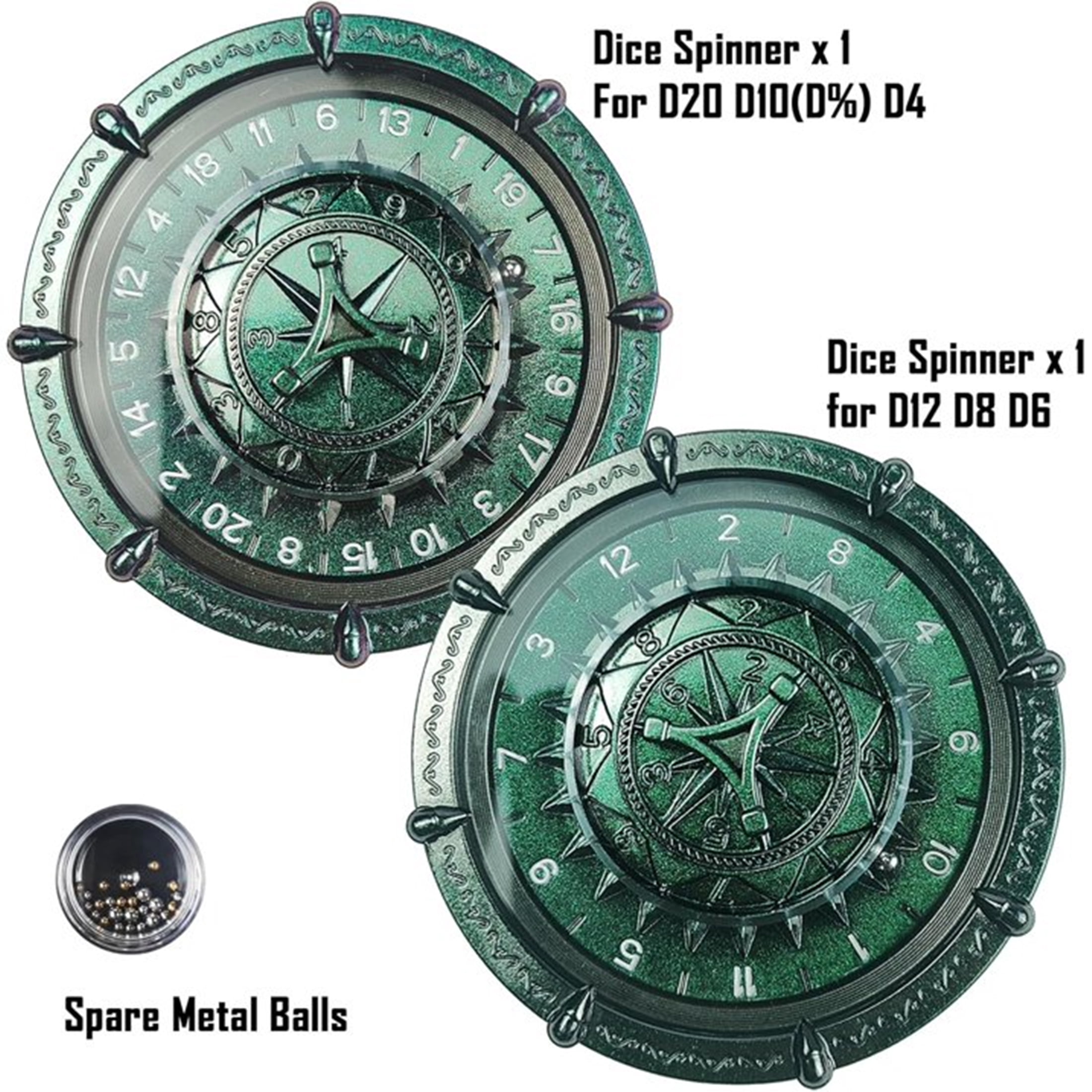 Metal Color Changing 7-in-2 Roulette Dice Spinner for Classic Games