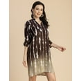 thumbnail image 2 of Moomaya Raglan Sleeves Band Collar Printed Rayon Dress - Women's Casual Dress, 2 of 9