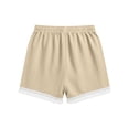 thumbnail image 5 of Women's Lace Trim Shorts, High Waisted Linen Look Casual Shorts with Drawstring and Pockets, Summer Beach Vacation Resort Outdoor Daily Wear Loose Fit Flowy Bottoms Beige M, 5 of 7