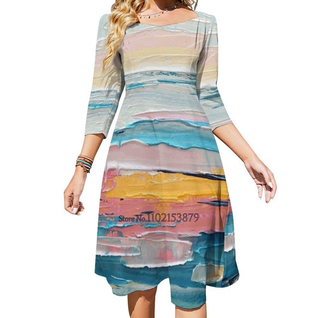 Finding Shells At The Beach Back Lacing Backless Dress Square Neck Dress Fashion Printed Dress 6Xl Beach Shells Shelling Ocean