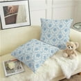 thumbnail image 2 of Winter Snowflakes Pillow Covers Blue Block Print Throw Pillow Covers Vintage Neutral Pillowcase 20x20 Set of 2 Elegant French Cushion Case for Living Room Couch Sofa, 2 of 4