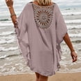 thumbnail image 5 of Women's Swimsuit Coverup Crochet Chiffon Tassel Cover Ups Dress Summer Swimwear Beach Lace Pullover Bathing Suit Khaki, One Size, 5 of 6