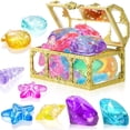thumbnail image 3 of Bewildely Conjunto de juguetes de tesoro de plástico, percepción de ejercicio de colores, juguete de tesoro de plástico para niña de cristal Juguetes, 3 of 6