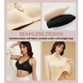 thumbnail image 6 of Exerin Women's Seamless Front Closure Bras No Underwire Comfort Posture Back Smoothing Brasieres(L,Beige), 6 of 7