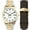 Two-Tone Taper/Brown, variant on Men's Easy Reader Date Gold/White 35mm Casual Watch, Tapered Expansion Band