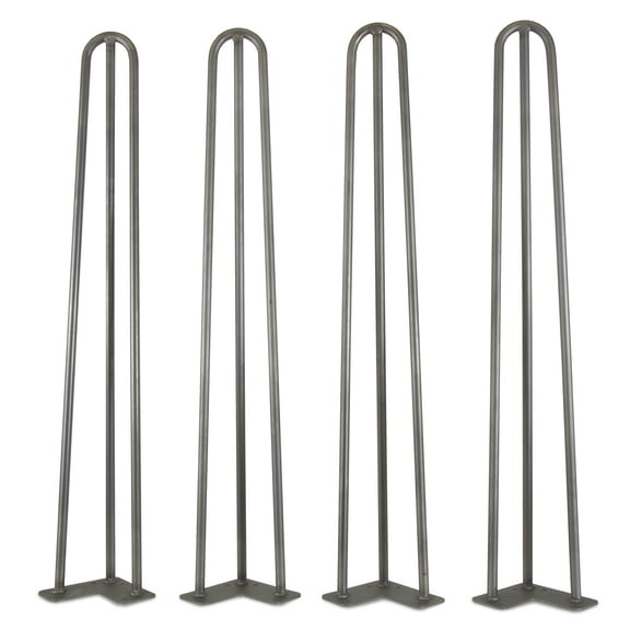 WEN Products 28-Inch Mid-Century Modern Raw Steel Hairpin Table Legs, 1/2-Inch Diameter, Set Of 4