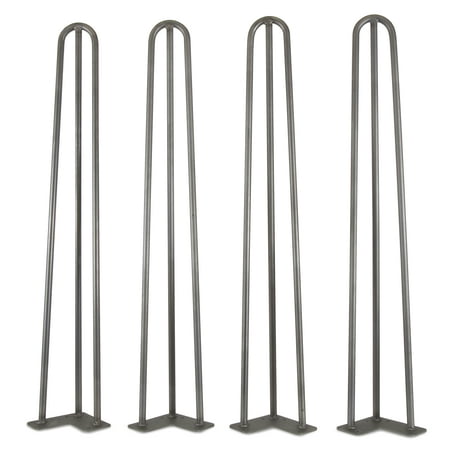 WEN Products 28-Inch Mid-Century Modern Raw Steel Hairpin Table Legs, 1/2-Inch Diameter, Set Of 4