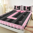 thumbnail image 3 of Manfei Personalized Letter L Bed Sheets Twin,Monogrammed Theme Bedding Twin Size,Cartoon Bow Bowknot Sheet Set Twin,Ultra Soft Bedroom Decor,3-Piece, 3 of 7