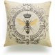 thumbnail image 1 of Funda de almohada decorativa de lino y algodón de peso pesado con diseño de abeja reina moderna francesa de 45 x 45 cm, 1 of 3
