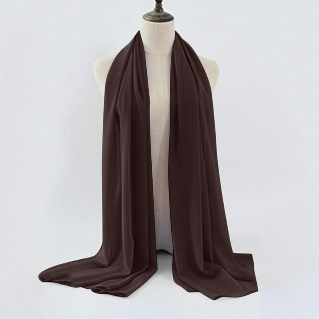 Châle Doux Uni pour Femmes Baotou Perle Chiffon Châle Hijab Musulman