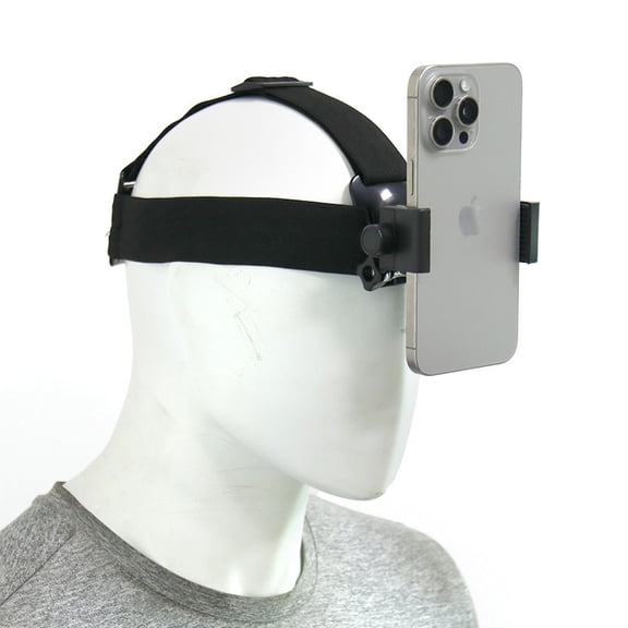 POV Head Mount Phone Holder, Hands-Free Smartphone Head Strap Mount, Adjustable Phone Holder for First-Person Video, Vlog, Travel, Hiking & Outdoor Recording, Compatible with iPhone and Android