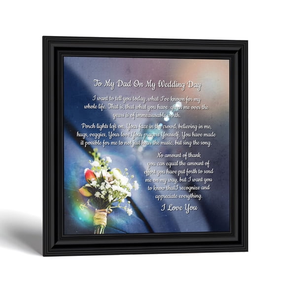 Father of the Groom Gift, Dad Wedding Day Keepsake Frame