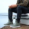 thumbnail image 3 of HSBDNZQ Men's Deck Boots, Waterproof Ankle Rain Boots, Anti-Slip Rubber Fishing Shoes for Boating, Camping & Outdoor Work, Green, Size 8, 3 of 10