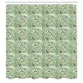 thumbnail image 2 of Ambesonne Botanical Shower Curtain, Pond Animals Flowers Art, 69"Wx70"L, Pale Green Almond and Tan, 2 of 4