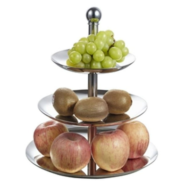 Cupcake Ou Support à Fruits en Acier Inoxydable à 3 Niveaux
