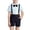 Blue, variant on Purcolt Boys Formal 4 Piece Sets Summer Dressy Gentleman Outfit Cute Soft Short Sleeve Bowtie Shirt and Suspender Shorts Suit for Party Wedding, 1-15Y