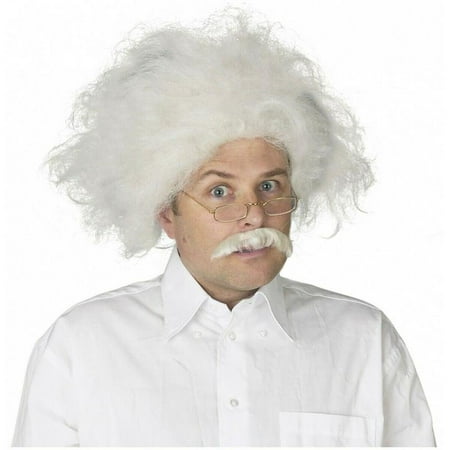 Albert Einstein Wig and Mustache Set Men's Adult Mad Scientist Costume Accessory