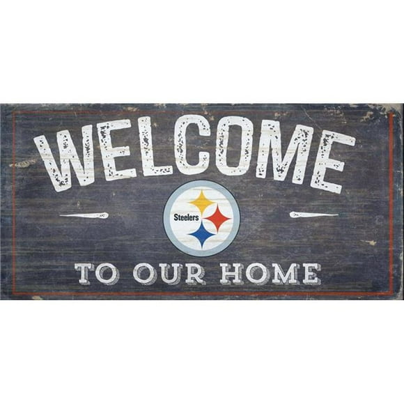 Pittsburgh Steelers Welcome Distressed 6 x 12