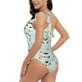 thumbnail image 5 of Yiaed Cute Cows Print Women One Piece Swimsuits Tummy Control One Shoulder Bathing Suits Pattern Ruffle Swimwear-Large, 5 of 8
