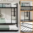 thumbnail image 6 of Leumius Triple Bunk Bed Full over Full with Trundle, Convertible Metal Bunk Bed Frame with Ladder & Safety Guardrail, Space-Saving for Teens and Adults,Black, 6 of 8