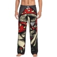thumbnail image 2 of Picia Red Mushrooms Mens Soft Woven Cotton Elastic Waistband Sleep Pajama Pant Lounge Sleep Pant With Pockets And Drawstring-Small, 2 of 9