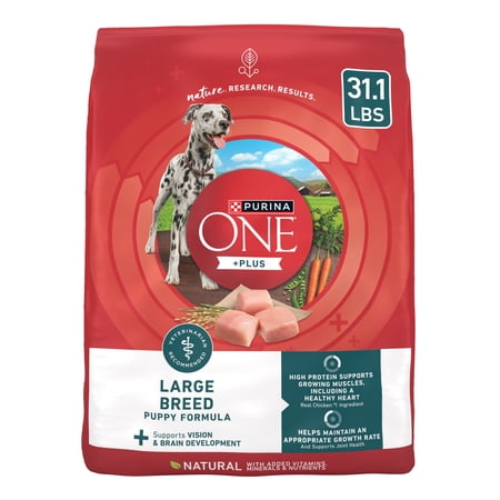 Purina One Plus Puppy Dry Dog Food for Large Dogs High Protein Growth Support Real Chicken 31.1 lb Bag