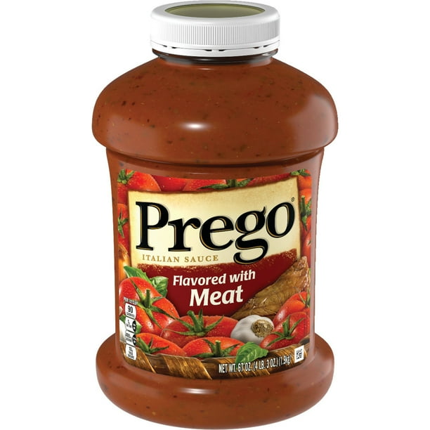 Prego Pasta Sauce, Italian Tomato Sauce with Meat, 67 Ounce Jar