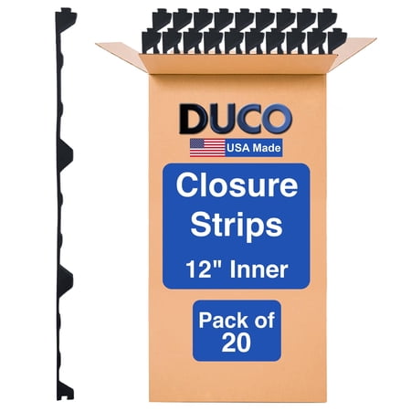 Duco USA-Made R Panel Foam Closure Strips - 20 Pack of 3ft Black Corrugated Roof Foam Strips for Metal Roof Insulations - Weatherproof Insulation Seal Blocks Moisture, Gaps, Noise & Dust